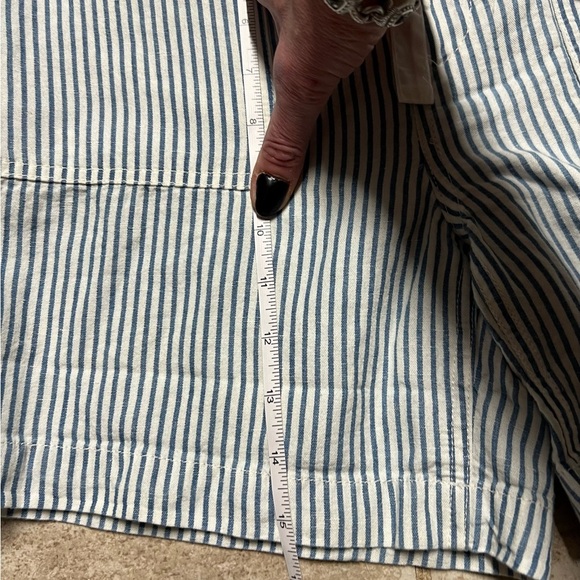 ๐๐NWT-LUCKY BRAND LINEN BLUE AND WHITE STRIPED SHORTS SZ 26๐๐ - Picture 7 of 11